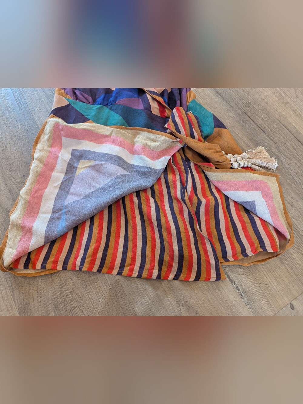 FARM Rio Multicolor Geometric Wrap Mini Dress - Picture 6 of 10